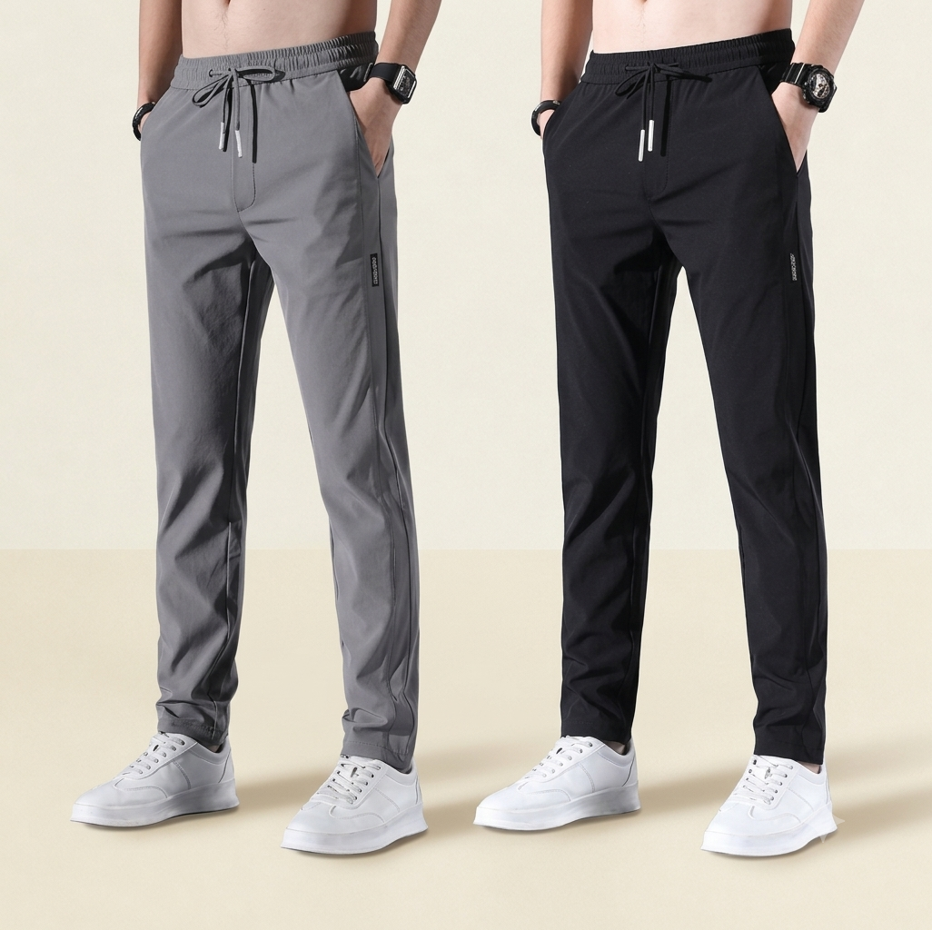 Men's Straight Fit Track Pants Pack of 2 – Comfortable Sports & Daily Wear