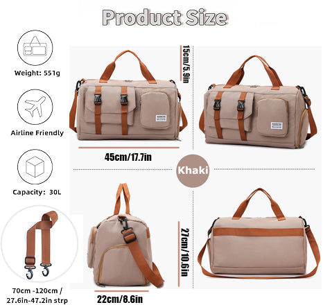 Large Capacity Travel Duffel Bag – Waterproof Weekender Gym & Carry-On Bag